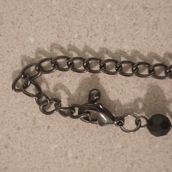 Monet Antique Style Black Metal Rhinestone Bicone Multi Strand Pendant Necklace - Picture 2 of 2